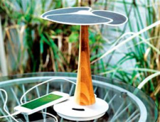 Зарядка с солнечными батареями в форме листьев дерева Гинкго