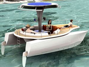 Необычные морские лодки, оснащенные солнечными батареями