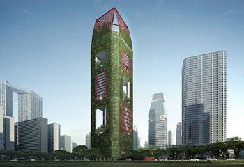 Растительность переселяется в небоскрёбы: Oasia Downtown в Сингапуре